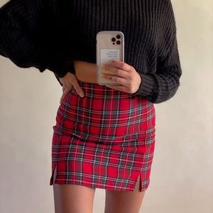 NWOT XS Brandy Meville Plaid Skirt